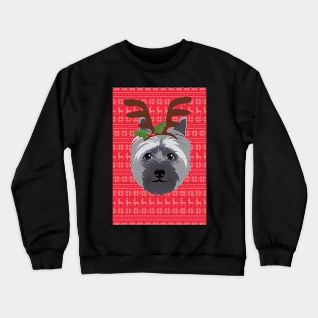 Cairn Terrier Christmas Crewneck Sweatshirt by giddyaunt